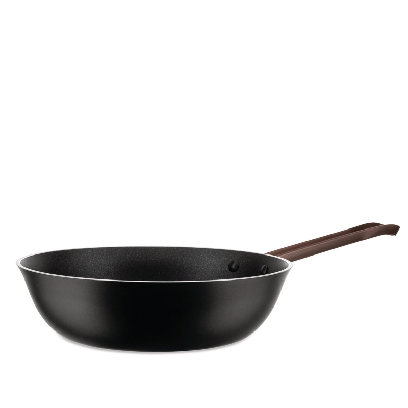 Alessi Edo deep frying pan, black, 28 cm