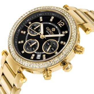 Zegarek Damski Giewont Sapphire Złoto Czarny GW3380-B3 - 2