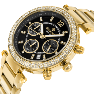 Zegarek Damski Giewont Sapphire Złoto Czarny GW3380-B3 - 2