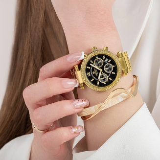 Zegarek Damski Giewont Sapphire Złoto Czarny GW3380-B3 - 4