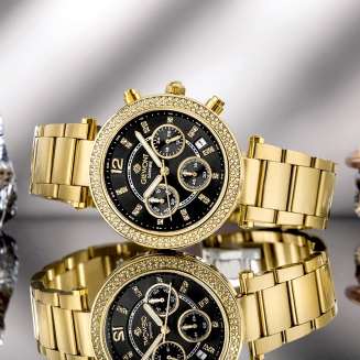 Zegarek Damski Giewont Sapphire Złoto Czarny GW3380-B3 - 7