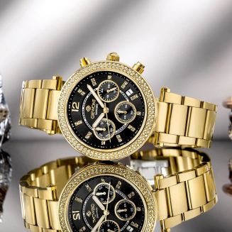 Zegarek Damski Giewont Sapphire Złoto Czarny GW3380-B3 - 7