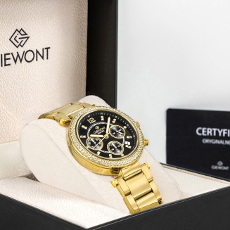 Zegarek Damski Giewont Sapphire Złoto Czarny GW3380-B3 - 9