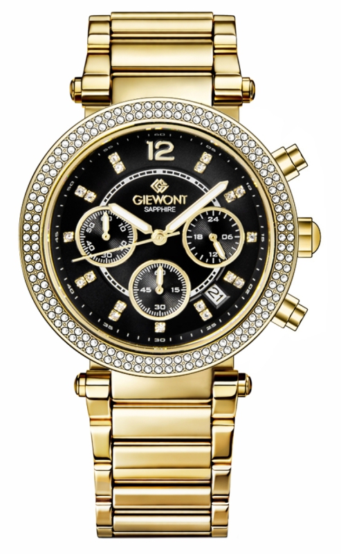Zegarek Damski Giewont Sapphire Złoto Czarny GW3380-B3