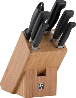 Zestaw 5 noży + ostrzałka w bloku Zwilling Four Star | BESTSELLER