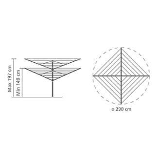  Brabantia Lift-O-Matic Advance garden dryer 50 m Metallic Gray - 7