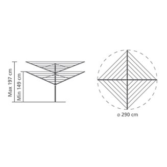 Suszarka ogrodowa Brabantia Lift-O-Matic Advance 50 m Metallic Grey - 7