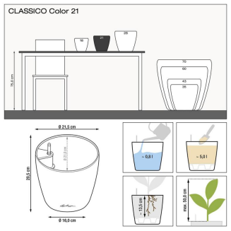 Donica Lechuza Classico Color 18 | 21 | 28 | 35 | 43 | 60 | 70 szary łupek - 5