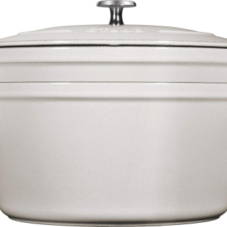 Zestaw 2 naczyń żeliwnych z pokrywą Staub biała trufla - 6