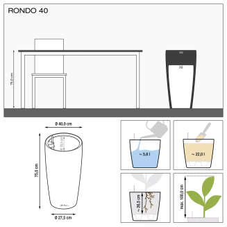 Lechuza Rondo Premium 32 flowerpot | 40 taupe gloss - 6