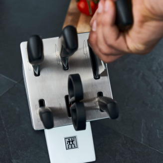 Zestaw 5 noży w bloku samoostrzącym z nożycami Four Star White - 11