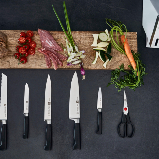  Set of 5 knives in a Zwilling Four Star self-sharpening block - White - 8