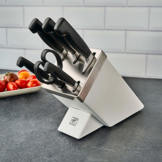 Zestaw 5 noży w bloku samoostrzącym z nożycami Four Star White - 13