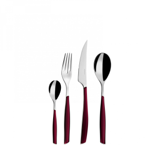 Zestaw sztućców obiadowych Casa Bugatti Glamour Garnet Red 24 szt. - 2