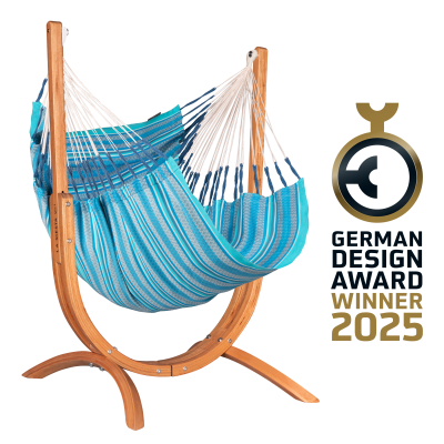  La Siesta Udine Organic Azure Comfort Hammock Chair with Stand
