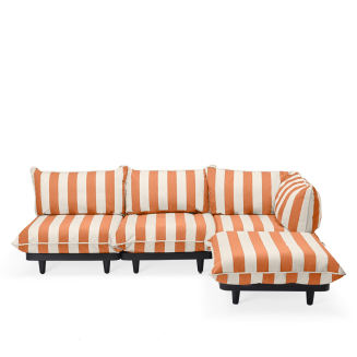  Fatboy Paletti Set Large Stripe Orange Creme Garden Sofa | PROMOTION: FREE COVER! - 2
