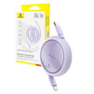 Kabel BASEUS Free2Pull USB-C-Lightning 1m 20W (fioletowy) - 7