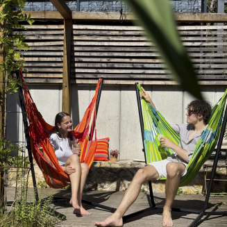 Fotel hamakowy ze stojakiem La Siesta Fiji Outdoor Lime Basic - 9