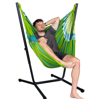 Fotel hamakowy ze stojakiem La Siesta Fiji Outdoor Lime Basic - 2