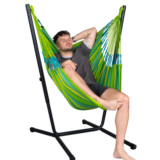 Fotel hamakowy ze stojakiem La Siesta Fiji Outdoor Lime Basic - 2