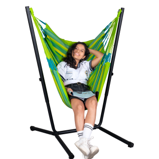Fotel hamakowy ze stojakiem La Siesta Fiji Outdoor Lime Basic - 3