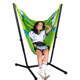 Fotel hamakowy ze stojakiem La Siesta Fiji Outdoor Lime Basic - 3