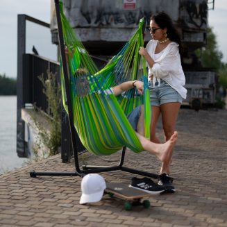 Fotel hamakowy ze stojakiem La Siesta Fiji Outdoor Lime Basic - 10
