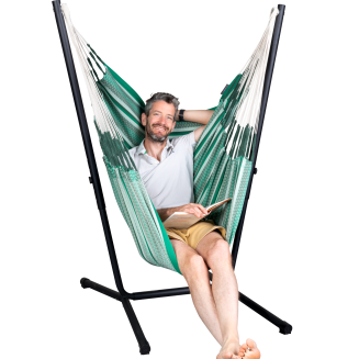 Fotel hamakowy ze stojakiem La Siesta Fiji Organic Agave Comfort - 2