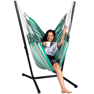 Fotel hamakowy ze stojakiem La Siesta Fiji Organic Agave Comfort - 3