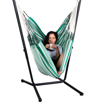 Fotel hamakowy ze stojakiem La Siesta Fiji Organic Agave Comfort - 4