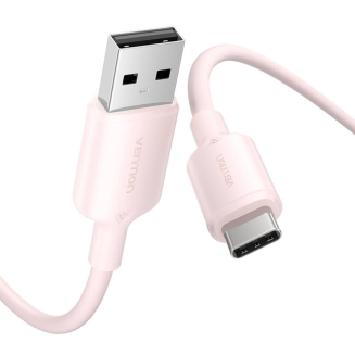 Kabel USB 2.0 A do USB-C 3A Vention CTQPF 1M (różowy) - 2