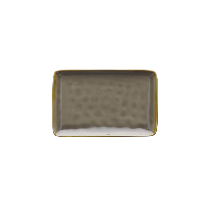  Rose&Tulipani | Set of 4 Concerto Grigio Tortora rectangular plates - Gray-brown, 20 x 13 cm