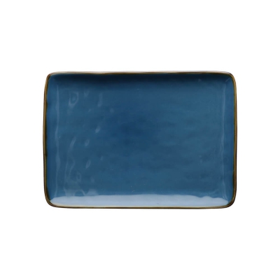  Rose&Tulipani | Set of 2 Concerto Blu Avio rectangular plates - Navy blue, 27 x 19 cm