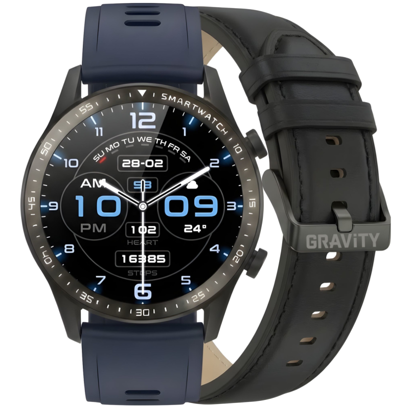 Smartwatch Gravity Czarny 2 Paski GT10-5