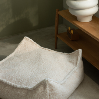  Wigiwama Square Ottoman Cream White Children's Pouf - 9