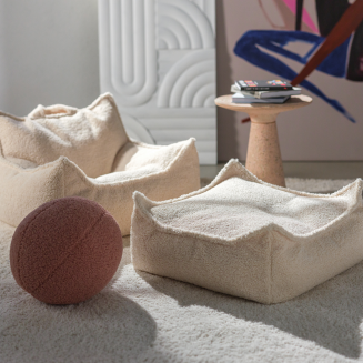 Pufa dziecięca Wigiwama Square Ottoman Cream White - 4