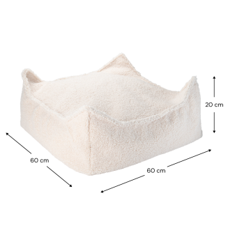  Wigiwama Square Ottoman Cream White Children's Pouf - 7