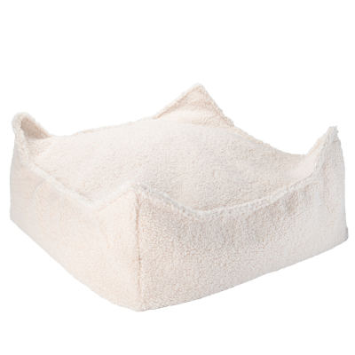 Wigiwama Square Ottoman Cream White Children's Pouf