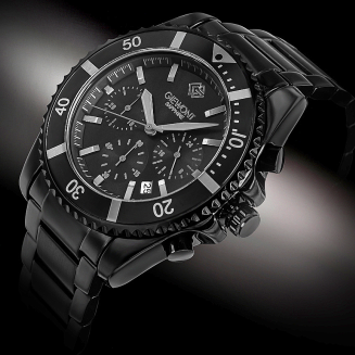 Zegarek Męski Giewont Chronograph Sapphire Czarno Tytanowy GW3970-B1 - 2