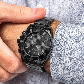 Zegarek Męski Giewont Chronograph Sapphire Czarno Tytanowy GW3970-B1 - 3