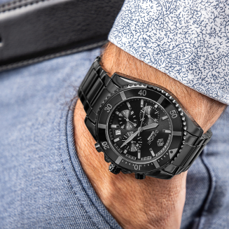 Zegarek Męski Giewont Chronograph Sapphire Czarno Tytanowy GW3970-B1 - 4