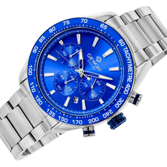 Zegarek Męski Giewont Chronograph Sapphire Srebrno Niebieski GW9580-B3 - 3