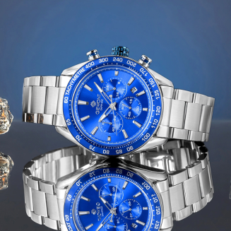 Zegarek Męski Giewont Chronograph Sapphire Srebrno Niebieski GW9580-B3 - 6