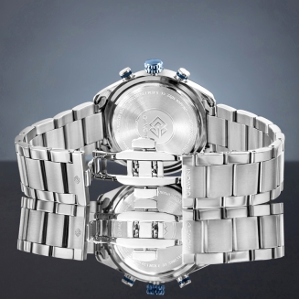 Zegarek Męski Giewont Chronograph Sapphire Srebrno Niebieski GW9580-B3 - 7