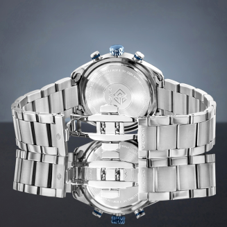 Zegarek Męski Giewont Chronograph Sapphire Srebrno Niebieski GW9580-B3 - 7