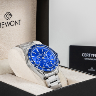 Zegarek Męski Giewont Chronograph Sapphire Srebrno Niebieski GW9580-B3 - 8