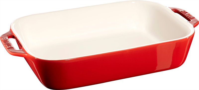  Staub rectangular ceramic platter - 1.1 ltr, Red