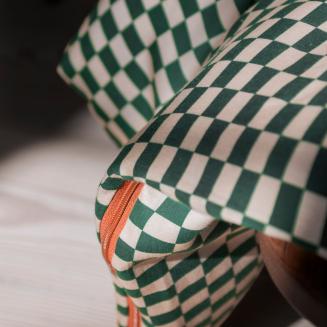 Pościel Mette Ditmer MINI CHECKS Pine Green & Tan 140×220 cm - 2