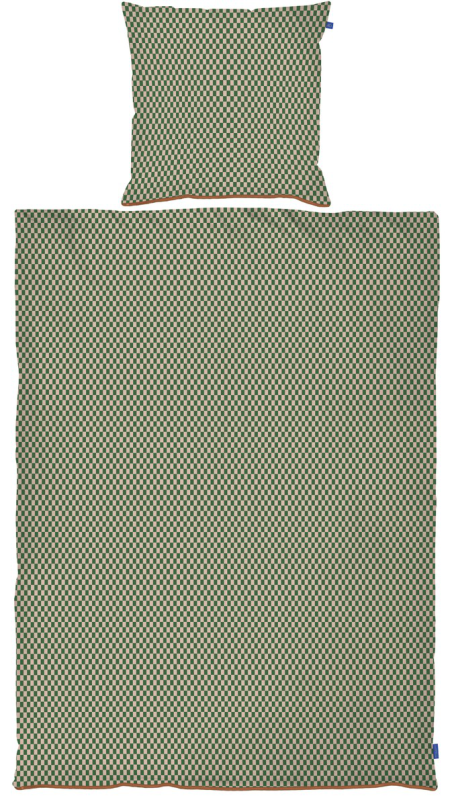 Pościel Mette Ditmer MINI CHECKS Pine Green & Tan 140×220 cm