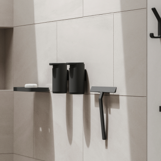 Dozownik do mydła ścienny Zone Denmark Rim Black - 4